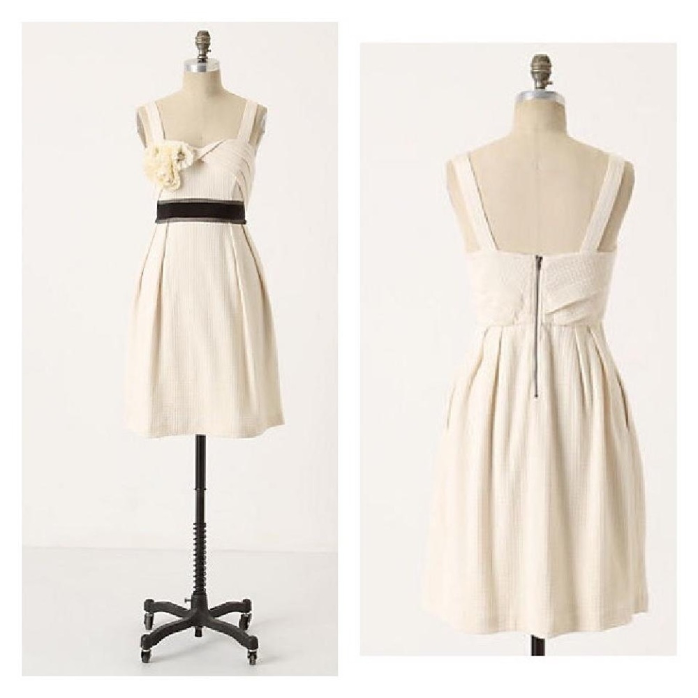 Anthro waffle knit dress with flower detail